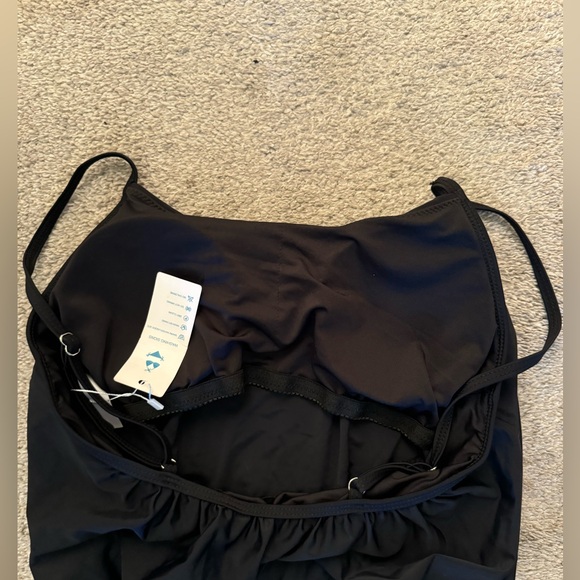 Black one piece bathing suite with ties - Picture 6 of 7
